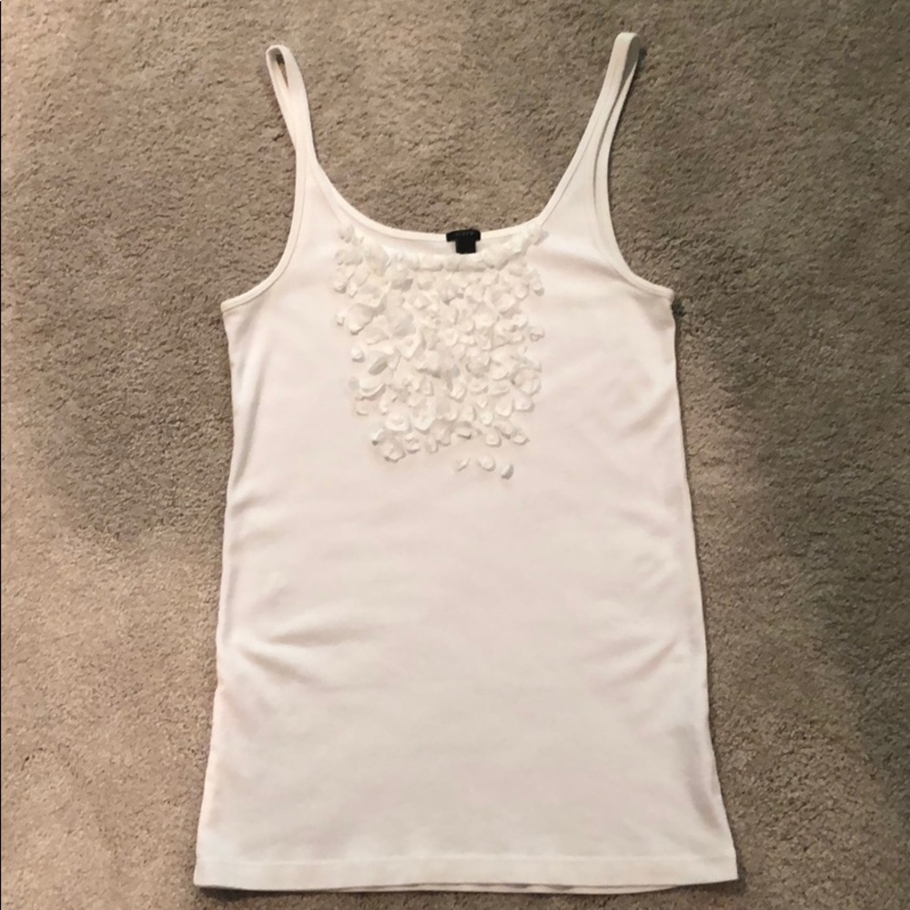 J. Crew tank with flowers on the front, Size L